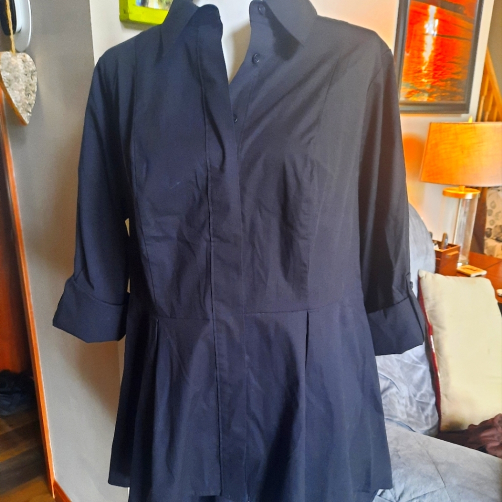 Lane bryant black drama hi-lo tunic 12 tuxedo